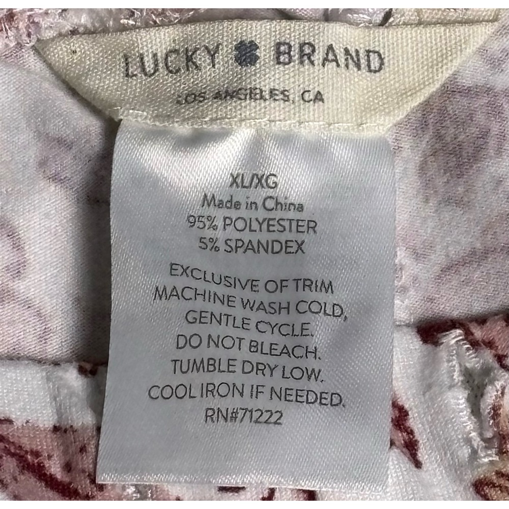 Lucky Brand Pajama Set Women Small Pink Excellent Floral Tie Hem Loungewear - Picture 5 of 12